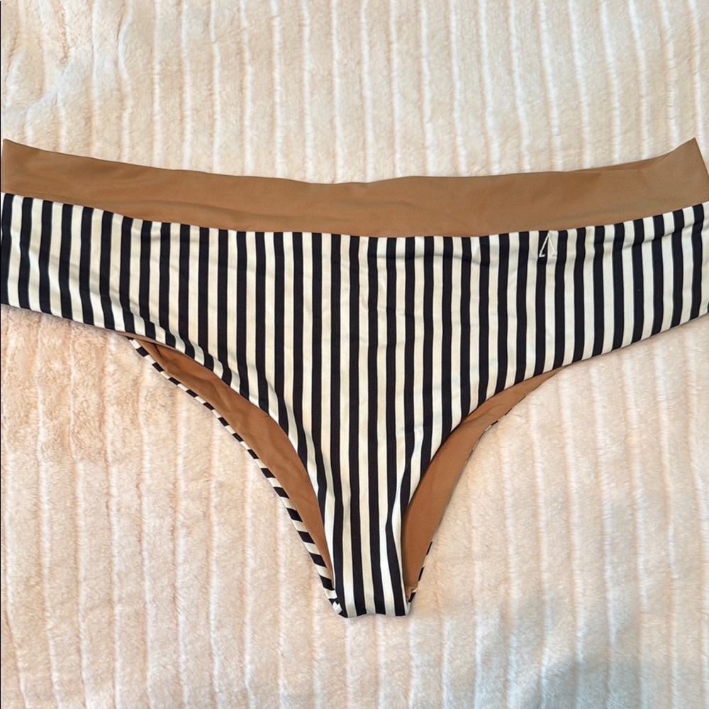 Boys and Arrows Women’s Black and White Striped Bikini Bottom